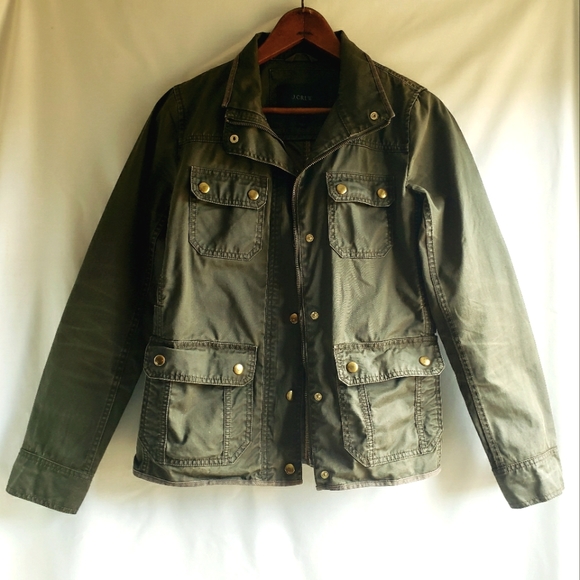 J.Crew Downtown Field Waxed Military Cotton Jacket Size: XS - Picture 2 of 10